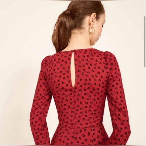 Reformation Milla Dress in Red and Black Size 0 - Picture 2 of 15